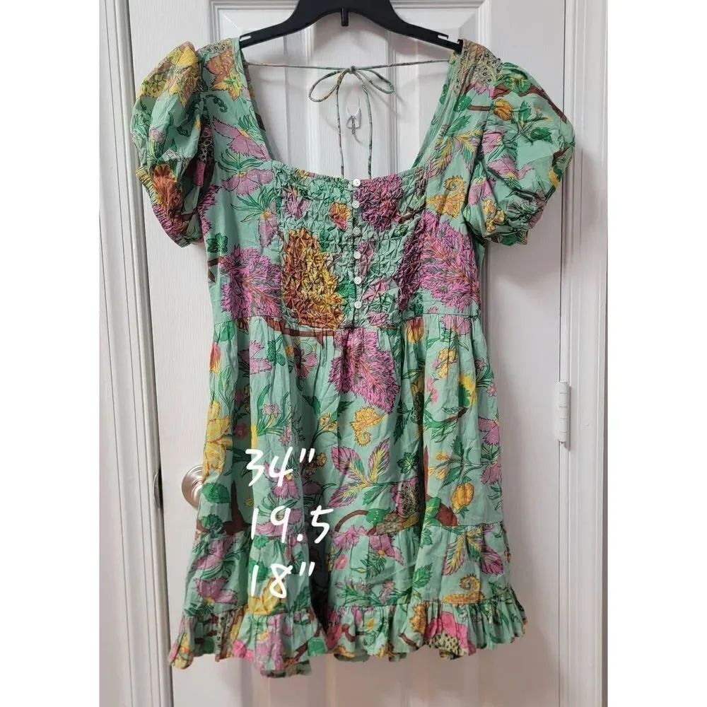 House Of Harlow Green Floral Mini Dress M NWT